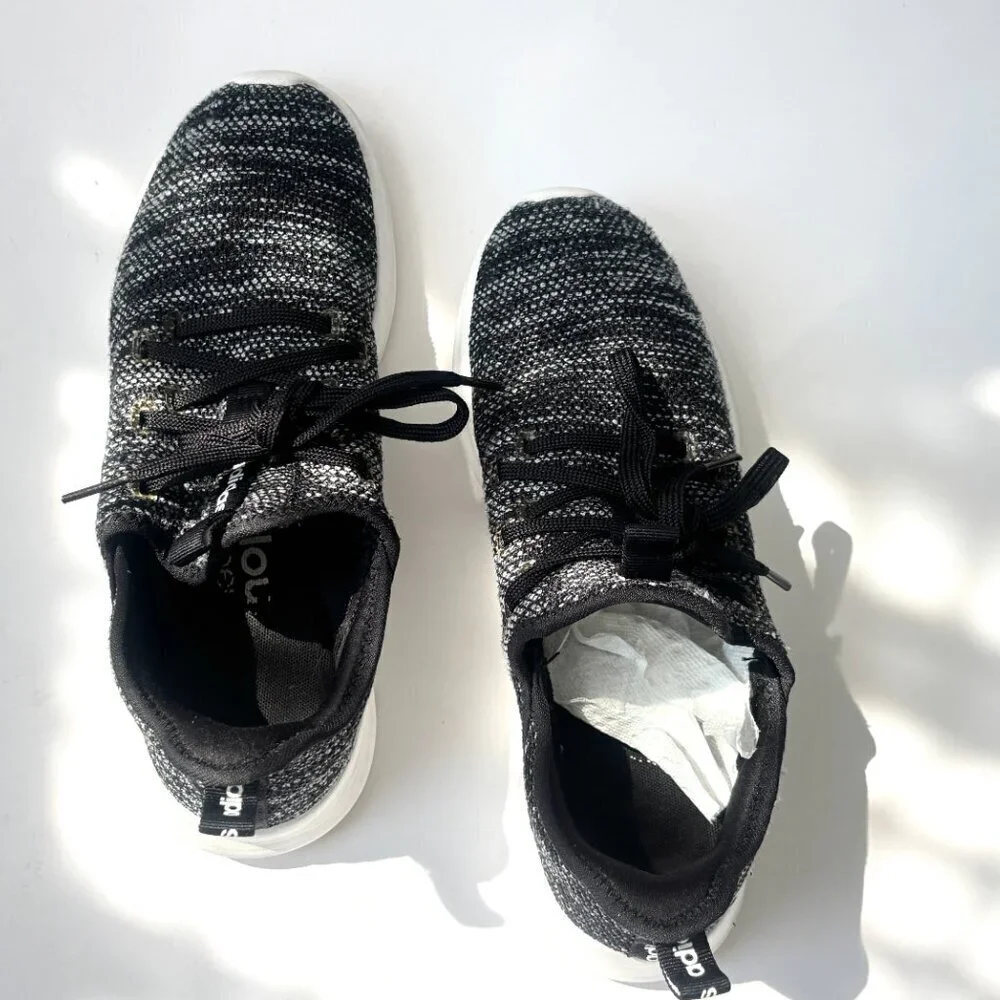 Adidas Women's Cloudfoam Black & White Lace Up Running Shoes - Sz 7.5
